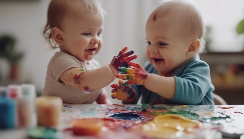 colorful finger painting mess