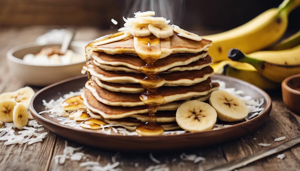 tropical breakfast with pancakes