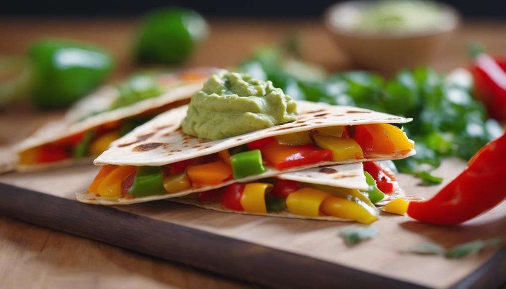 veggie packed cheesy tortillas