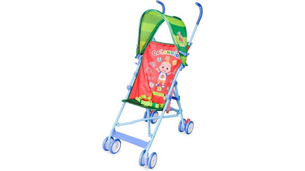 colorful cocomelon umbrella stroller