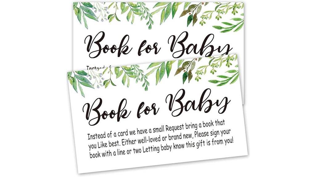 greenery themed book request cards