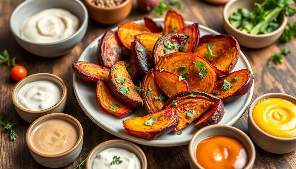 crispy roasted beetroot wedges