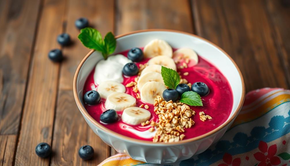 vibrant beetroot smoothie bowl