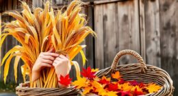 drying corn stalks decoratively