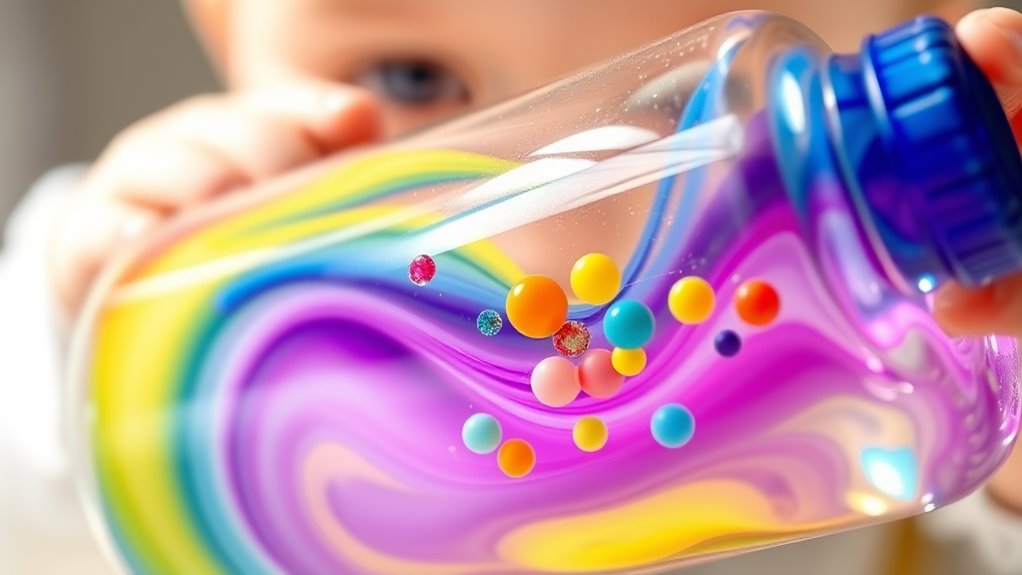 colorful liquid sensory exploration