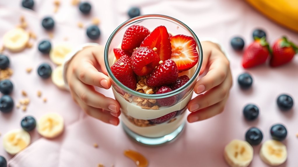 layered fruit yogurt parfait