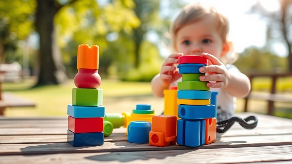 portable stacking construction toys