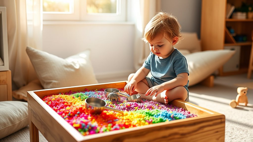 sensory exploration with colorful materials