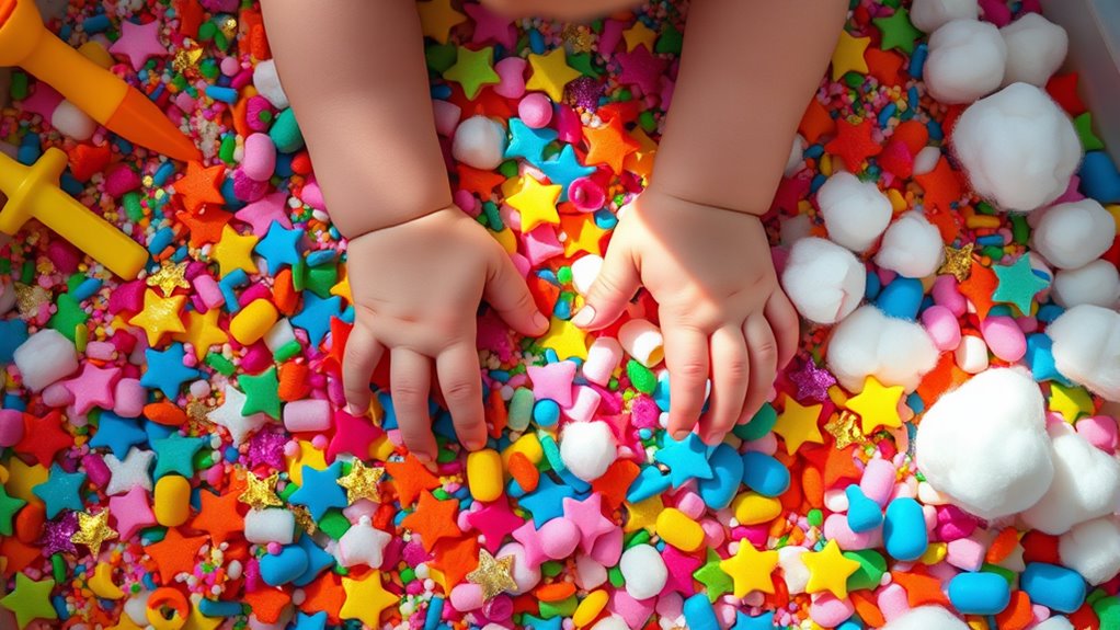 sensory exploration with textured materials