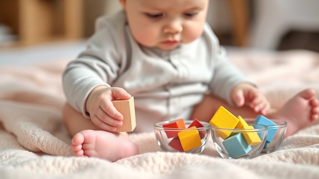 sorting colorful objects skillfully
