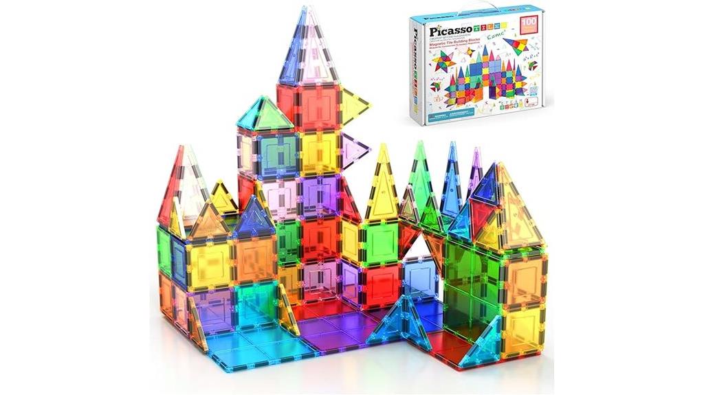 100 piece magnetic building tiles
