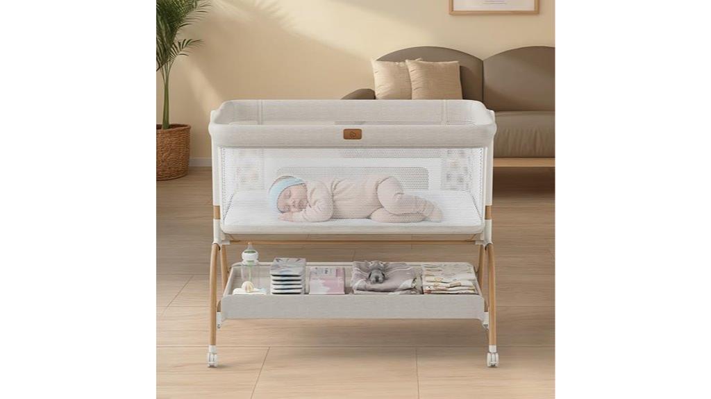 baby bedside crib with mattress