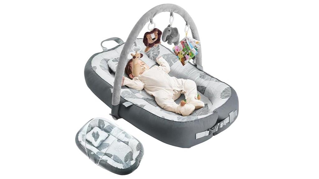 baby lounger with toys