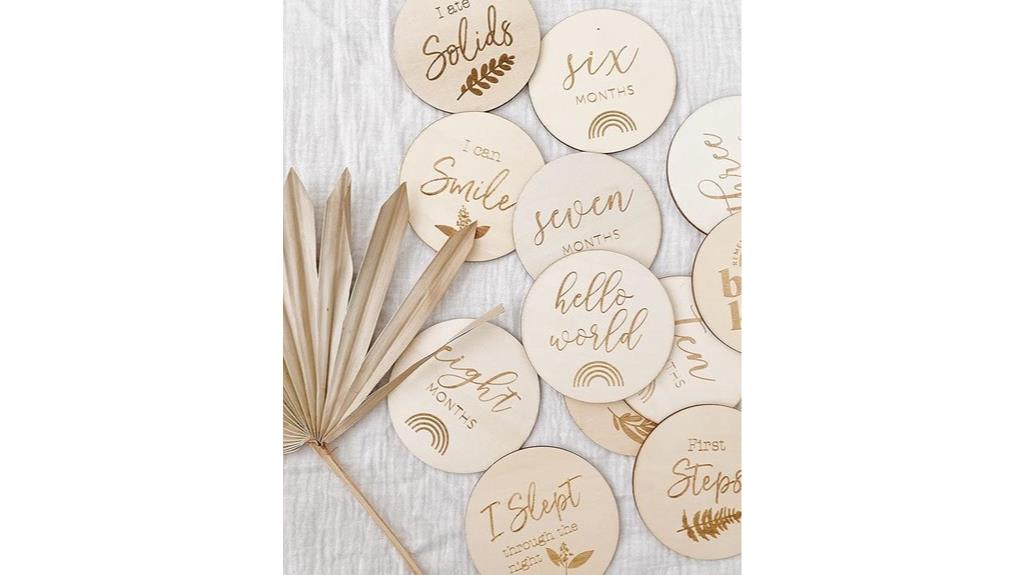 baby milestone wooden discs