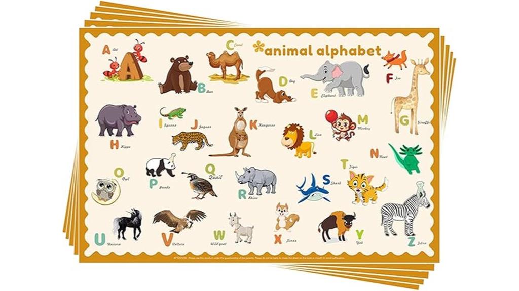 baby placemats with abc animals