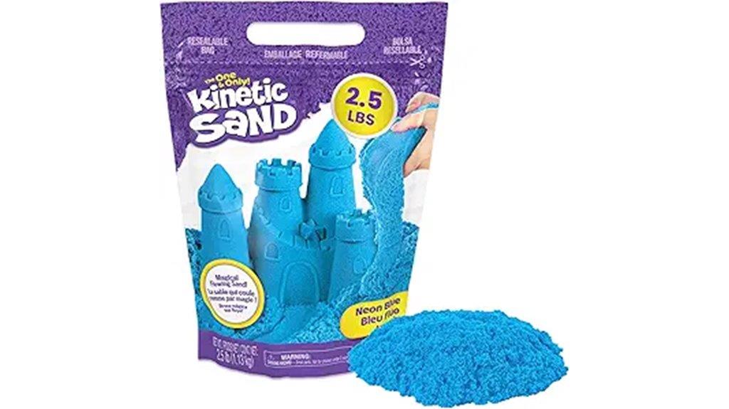 blue kinetic sand play