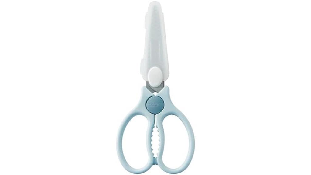 blue portable food scissors