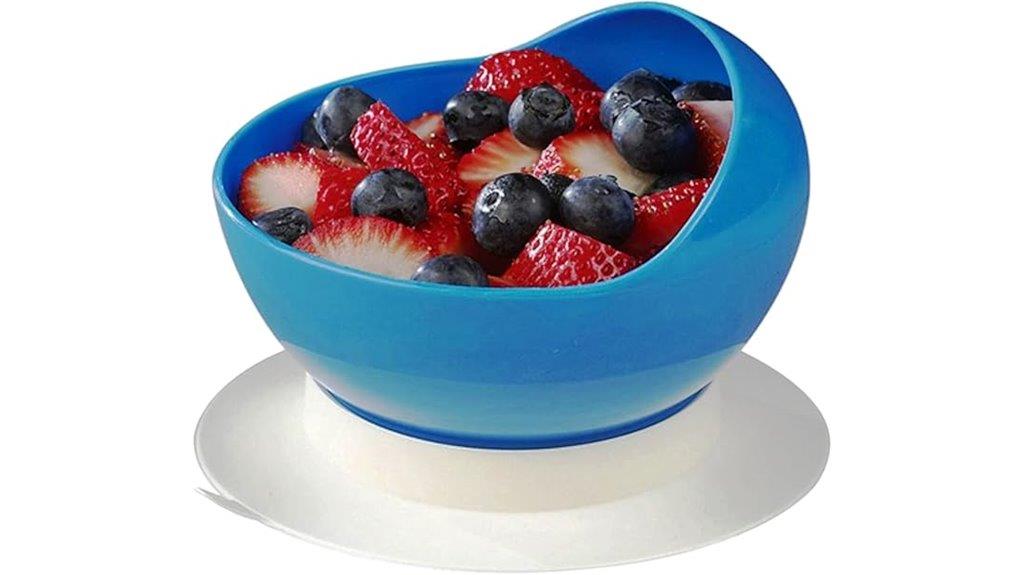 blue scooper bowl with suction
