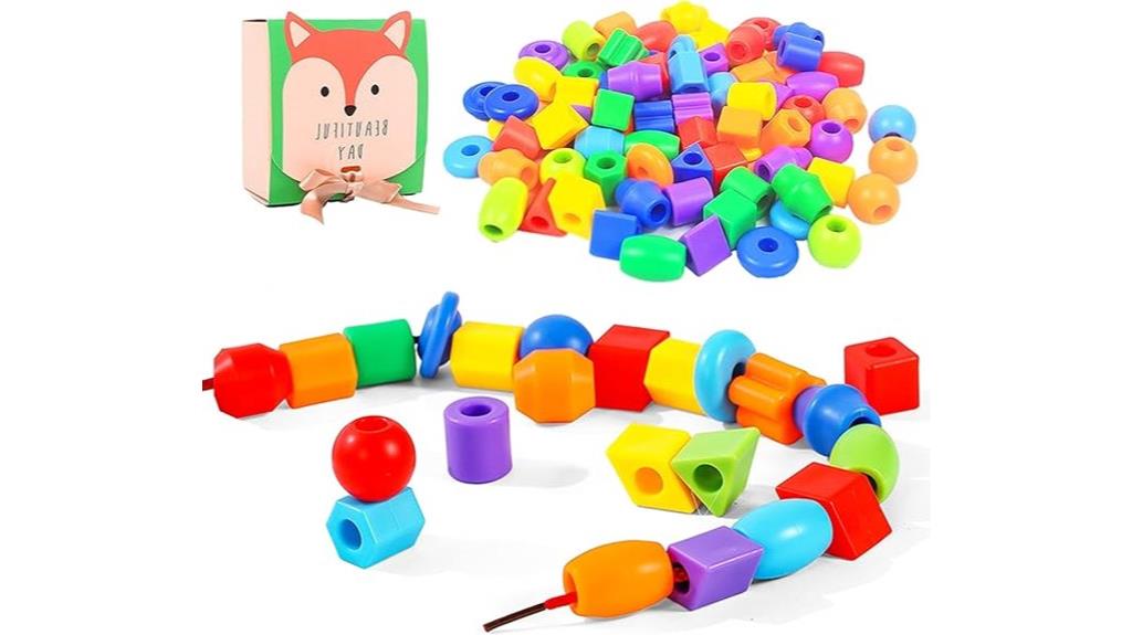 colorful kids lacing beads