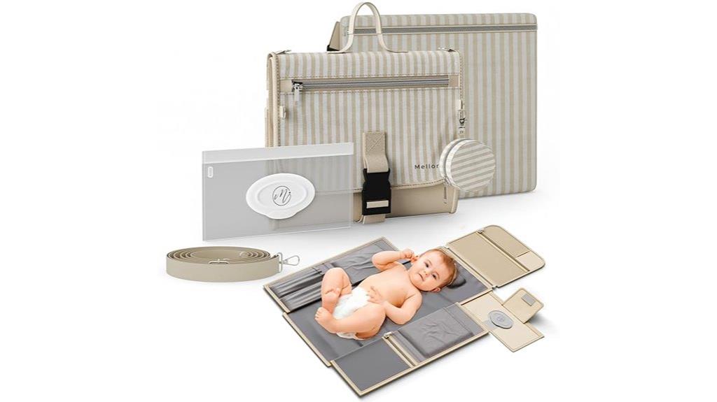 compact changing pad with storage