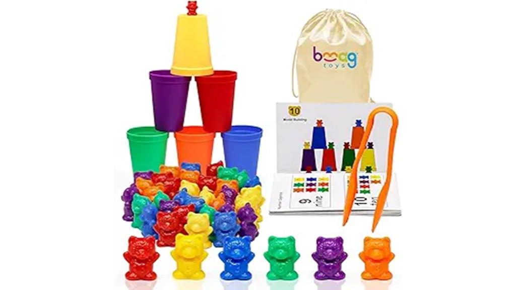 counting bears with sorting cups