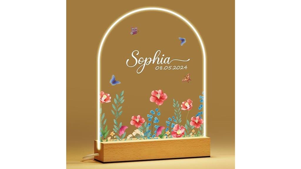 custom name date nightlight