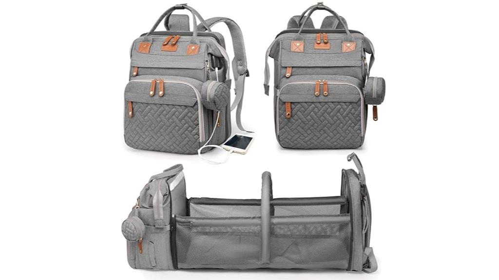 diaper bag with station