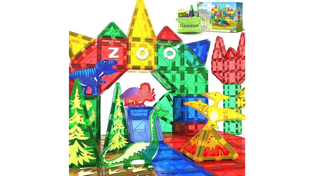 dinosaur magnetic tile set