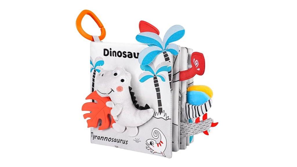 dinosaur sensory teether book