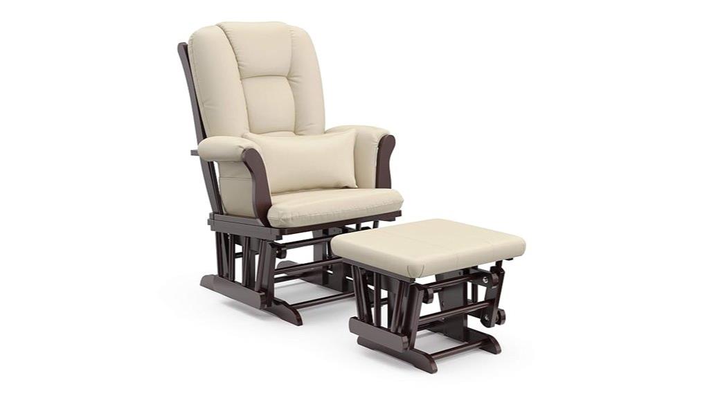 espresso beige glider ottoman