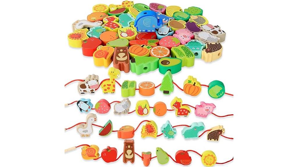 farm animal threading toys