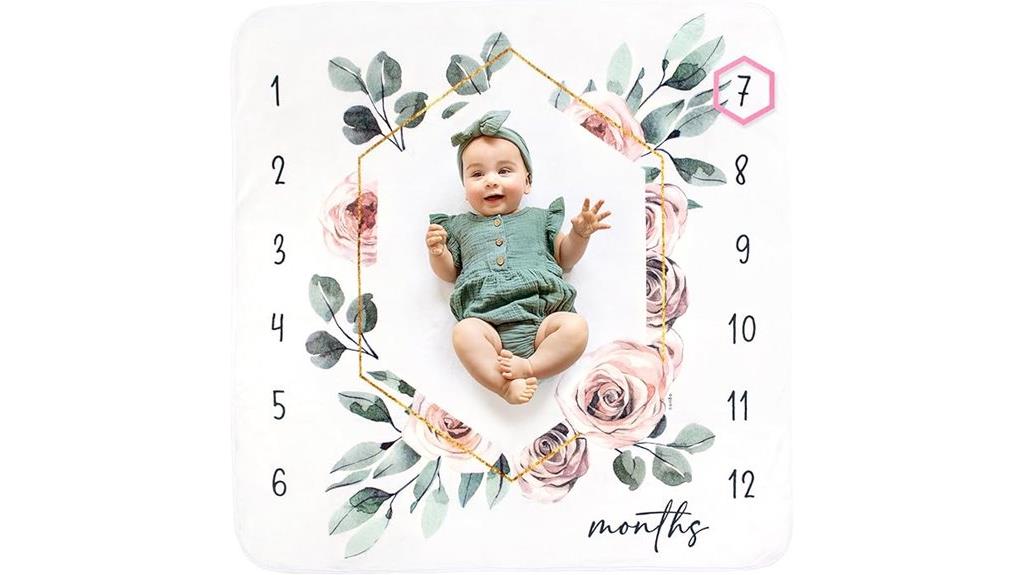 girls baby milestone blanket