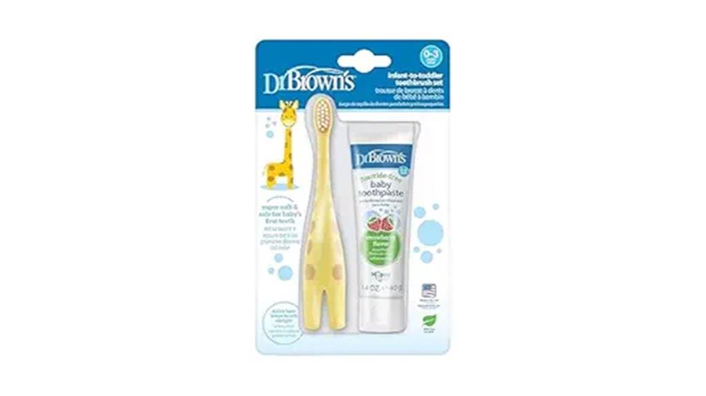 infant toothbrush set with toothpaste