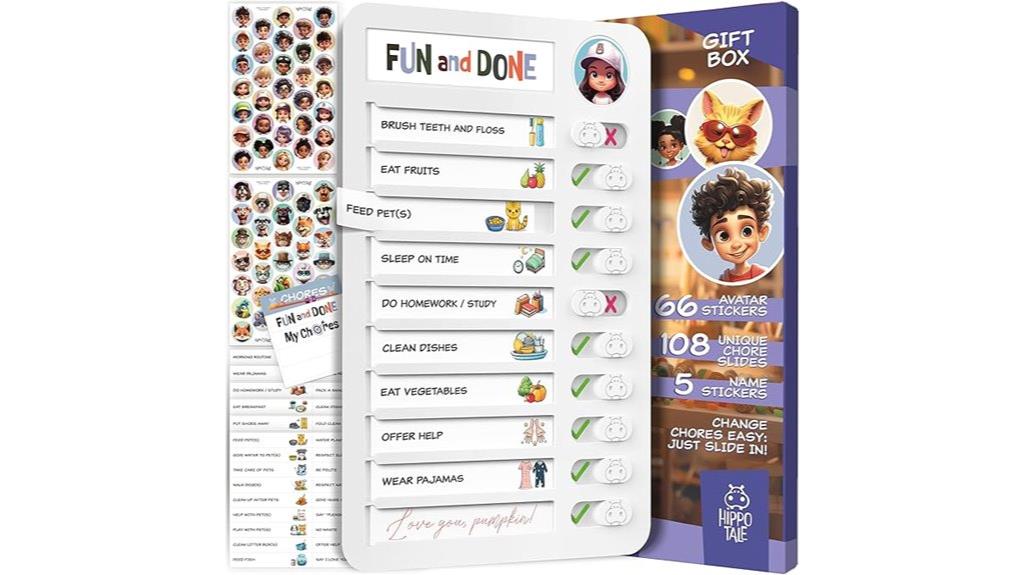 kids chore checklist stickers