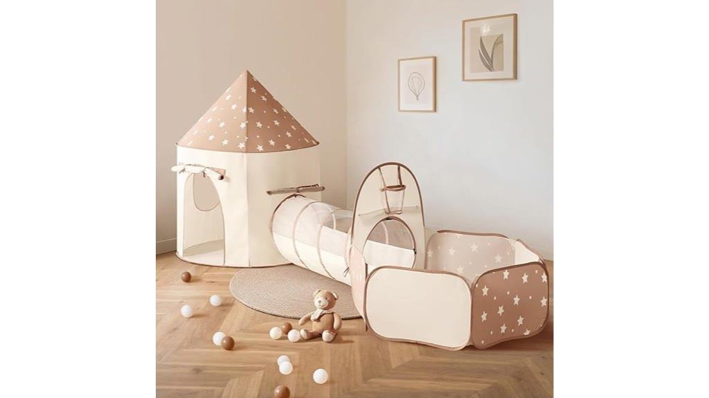 kids tent with crawl tunnel