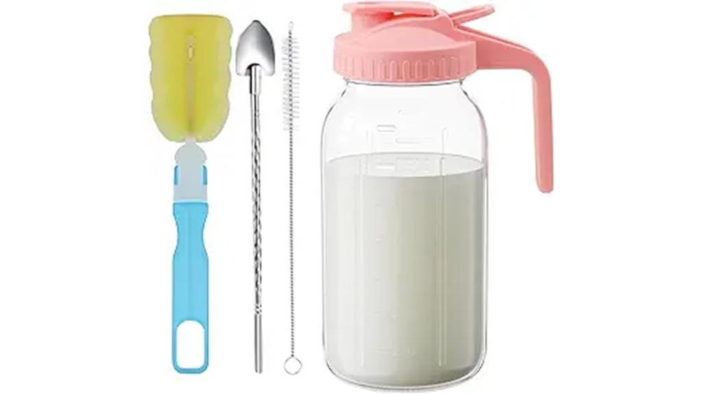 large glass pitcher with lid