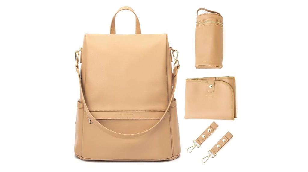 leather diaper backpack with usb