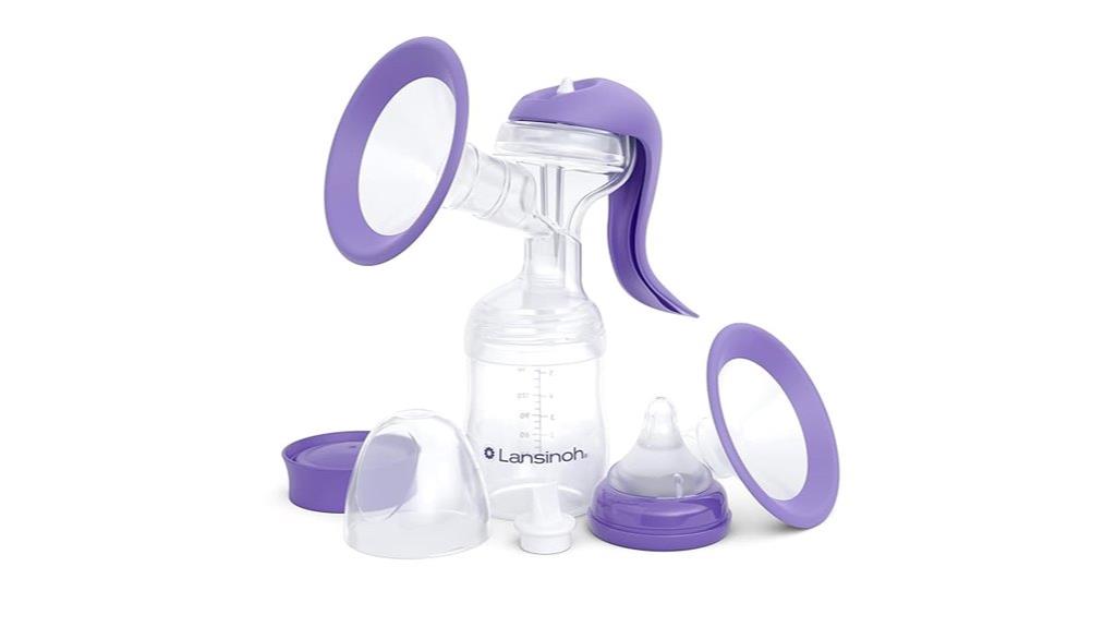 manual breast pump with bottle