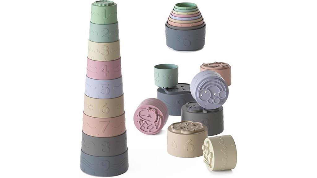 nine piece stacking cups