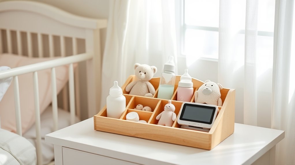 nursery bedside storage solutions