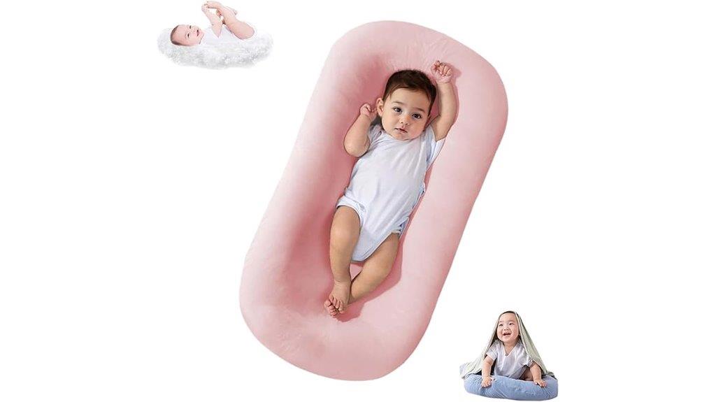 organic pink newborn lounger