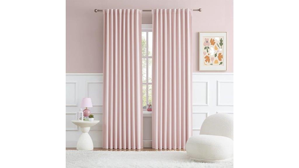 pink room darkening curtains