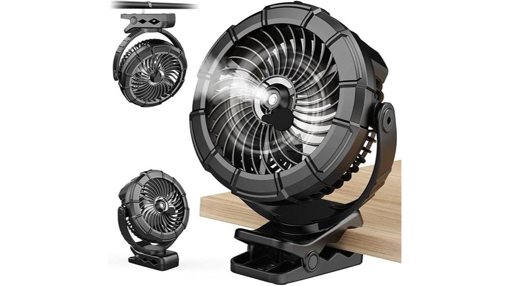 portable misting fan with leds