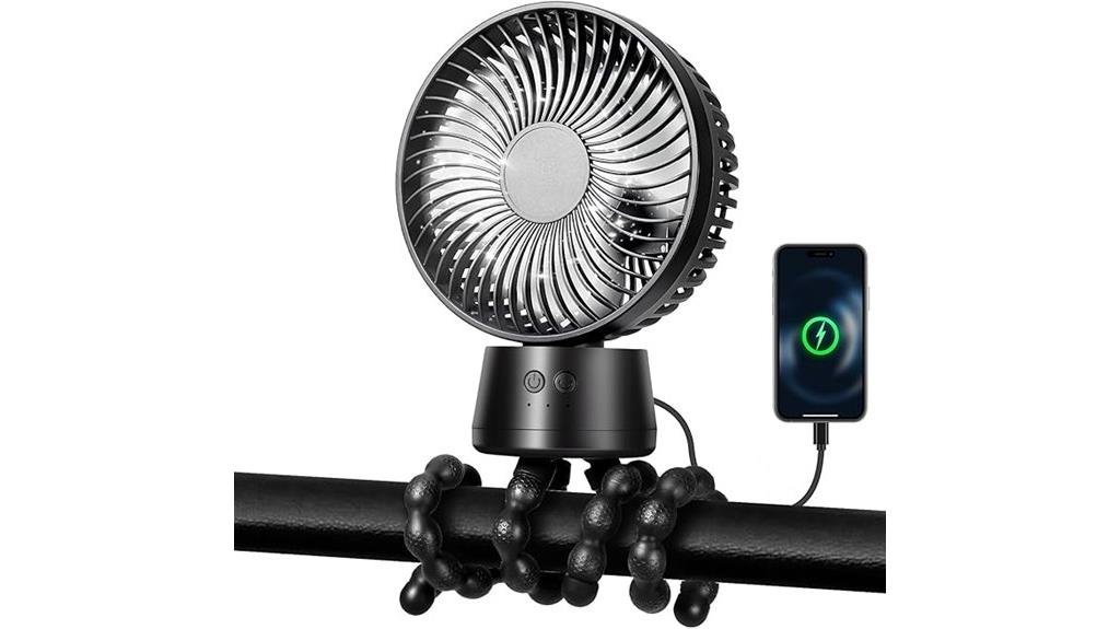 portable stroller fan with battery