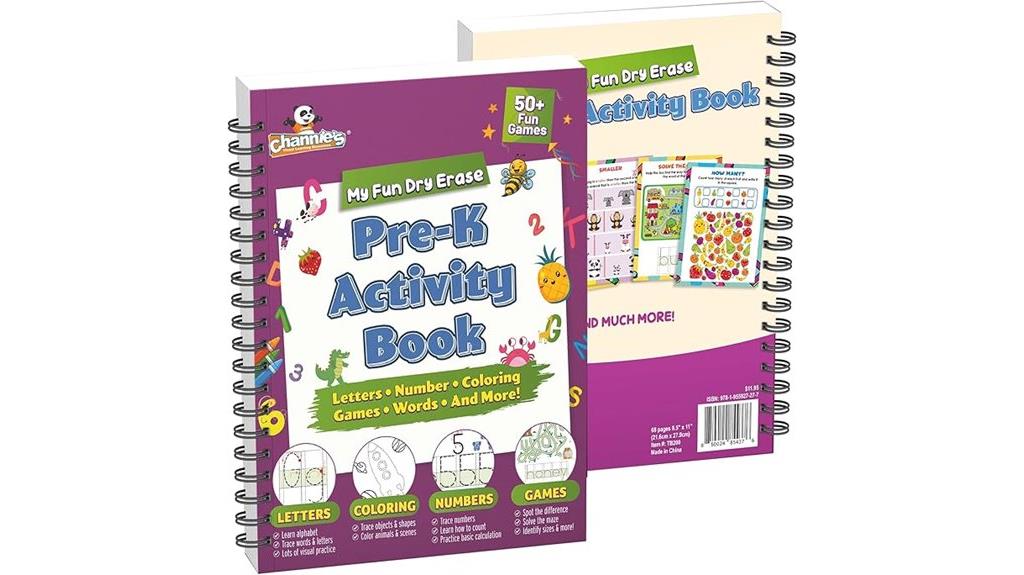 pre k kids dry erase book