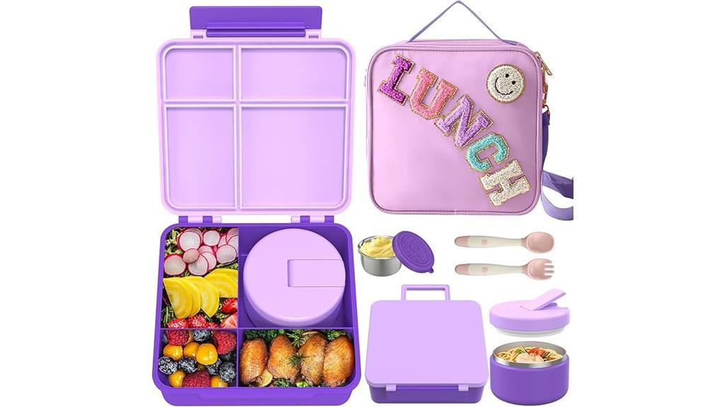 purple kids bento set