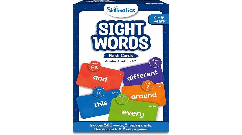 sight words educational flashcards