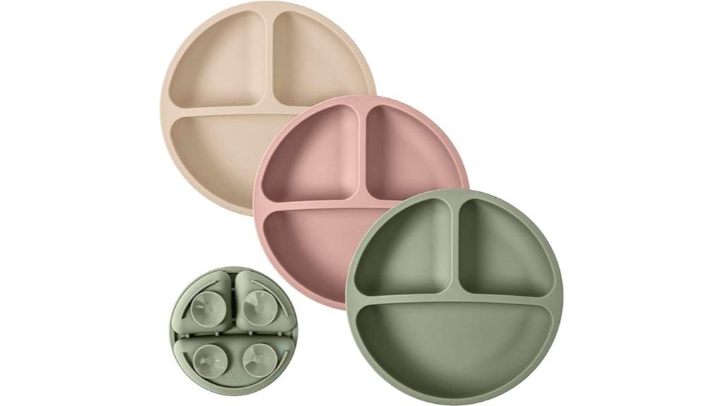 silicone baby plate set