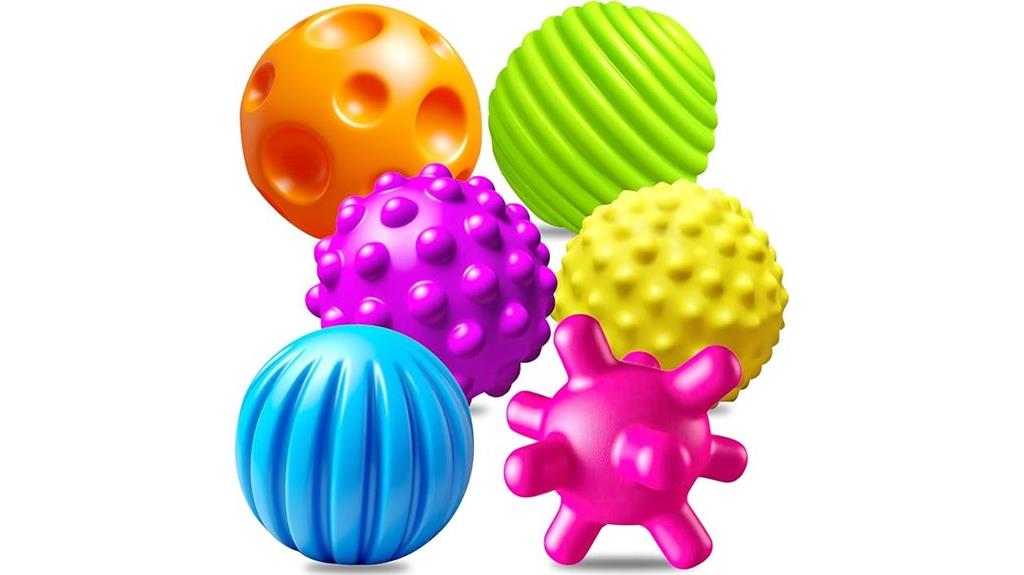 six toddler sensory balls