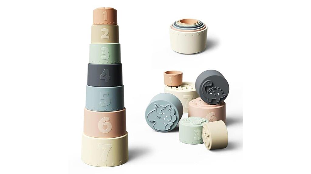 soft silicone baby stacking cups